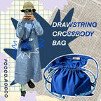 Drawstring Crossbody Bag / COBALT BLUE