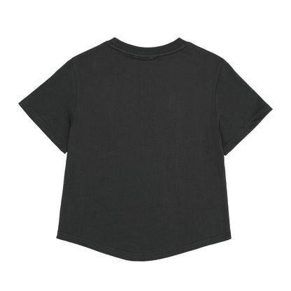 Ames-Worldwide ROUND HEM CROP TEE CHARCOAL