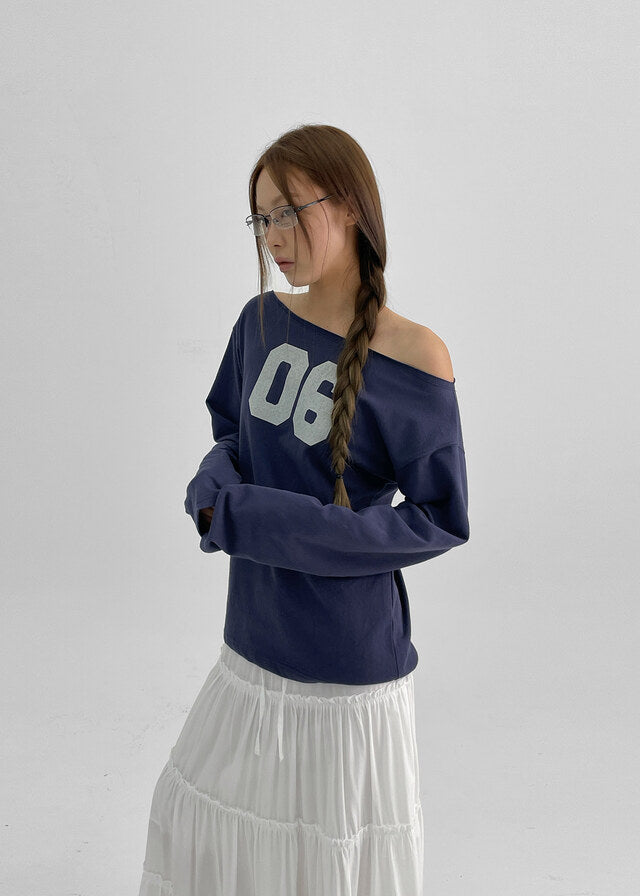 [kr] Periti Boatneck Print Long Sleeve T-shirt / 3colors