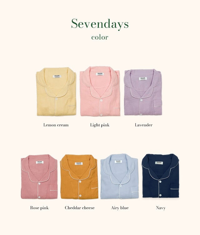 [韓國售出16,000+⭐️] J'eu Seven Days Cotton Pajama Set 7colors