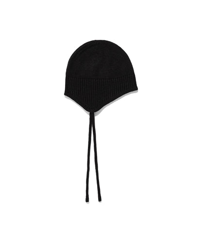 niceghostclub 3STARS LOGO EARCAP BEANIE [BLACK]