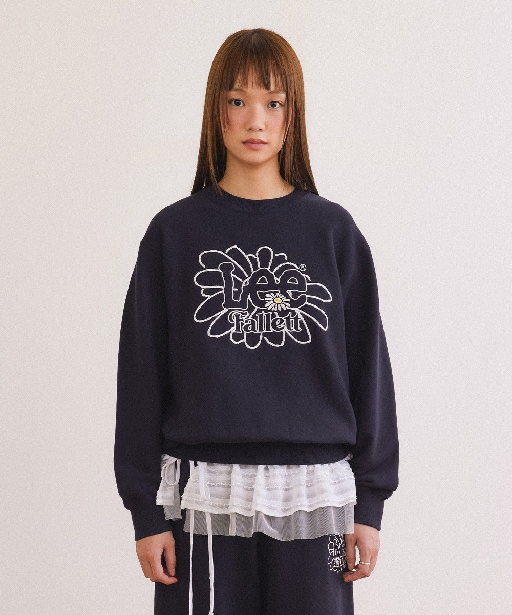 [Fallet x Lee] Sun Flower Sweatshirt / navy