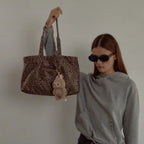 LETERIE SUEDE SQUARE LEOPARD SHOULDER BAG_KHAKI