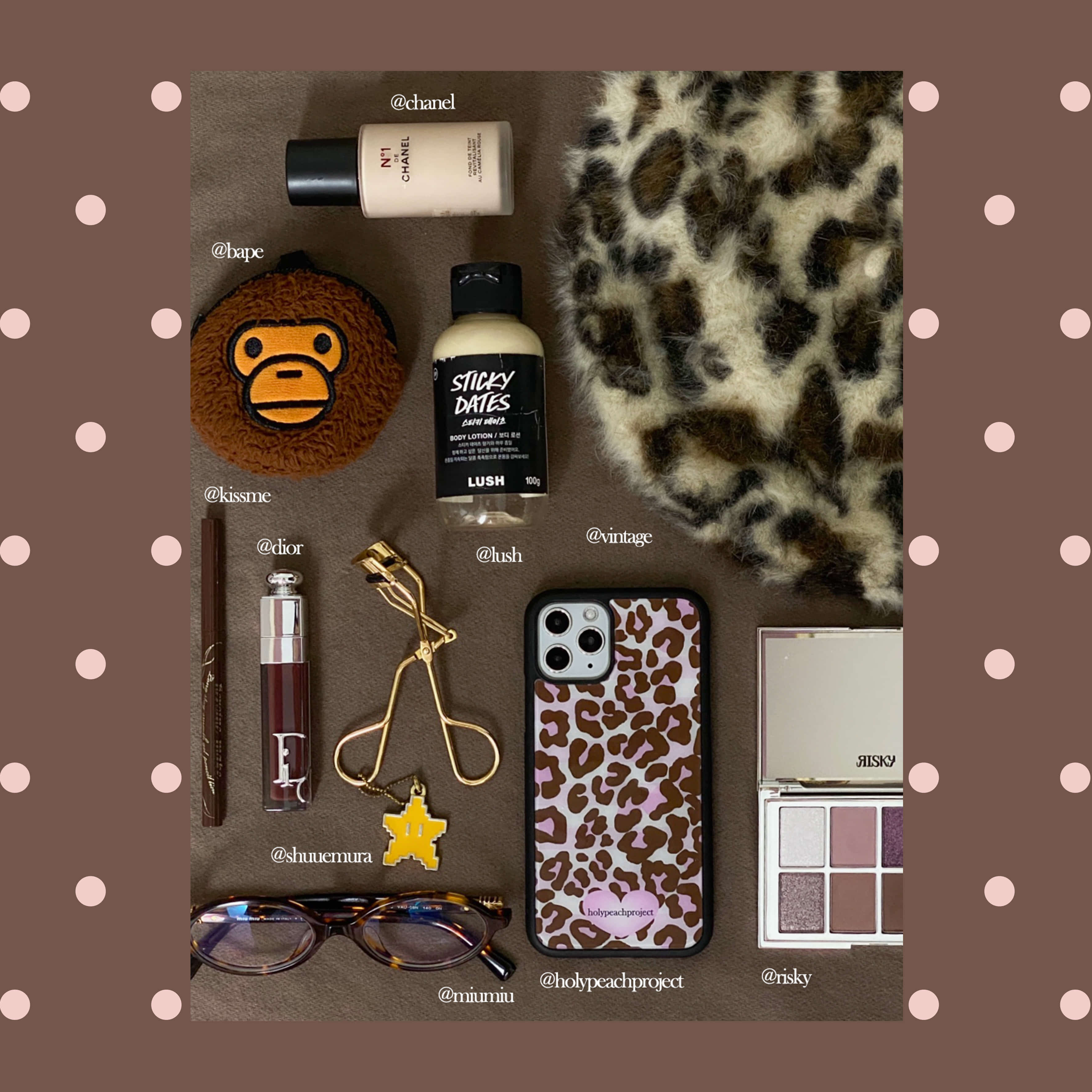 Leopard Glass Bumper iPhone Case - Strawberry Choco