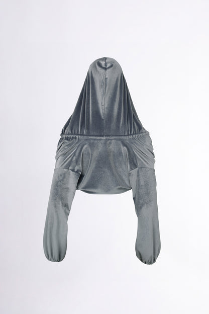 Sculptor Velvet Priest Hoodie Bolero Gray