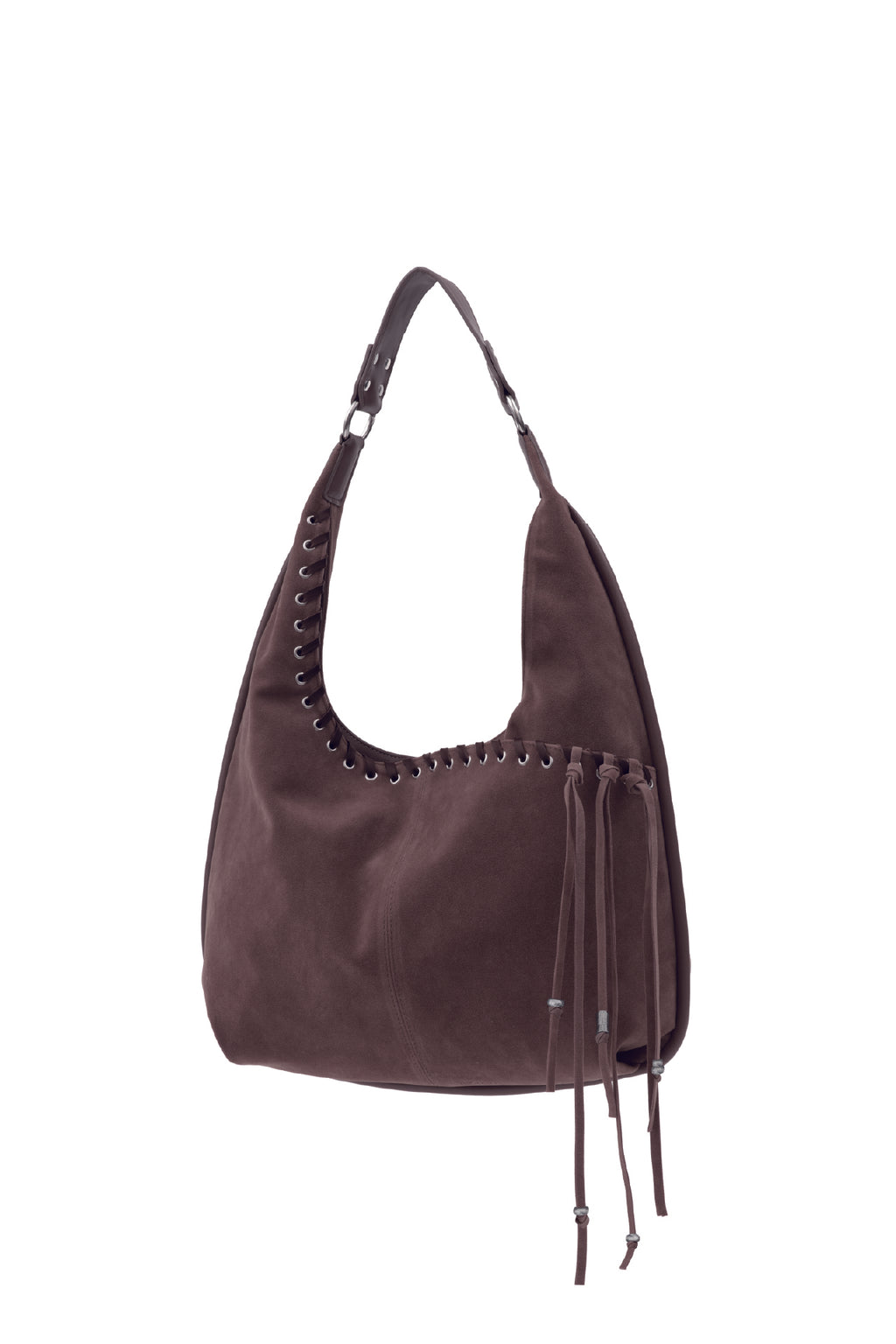 YEOMIM medium slash hobo bag (suede taupe)