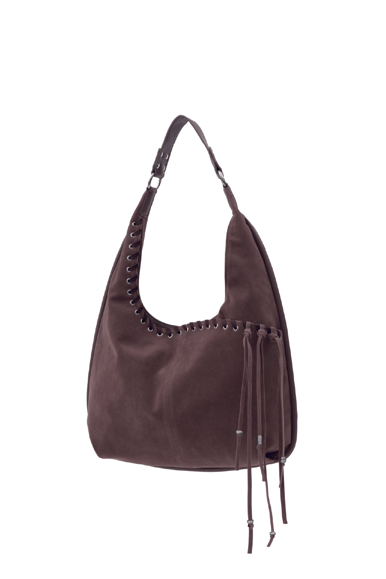 YEOMIM medium slash hobo bag (suede taupe)
