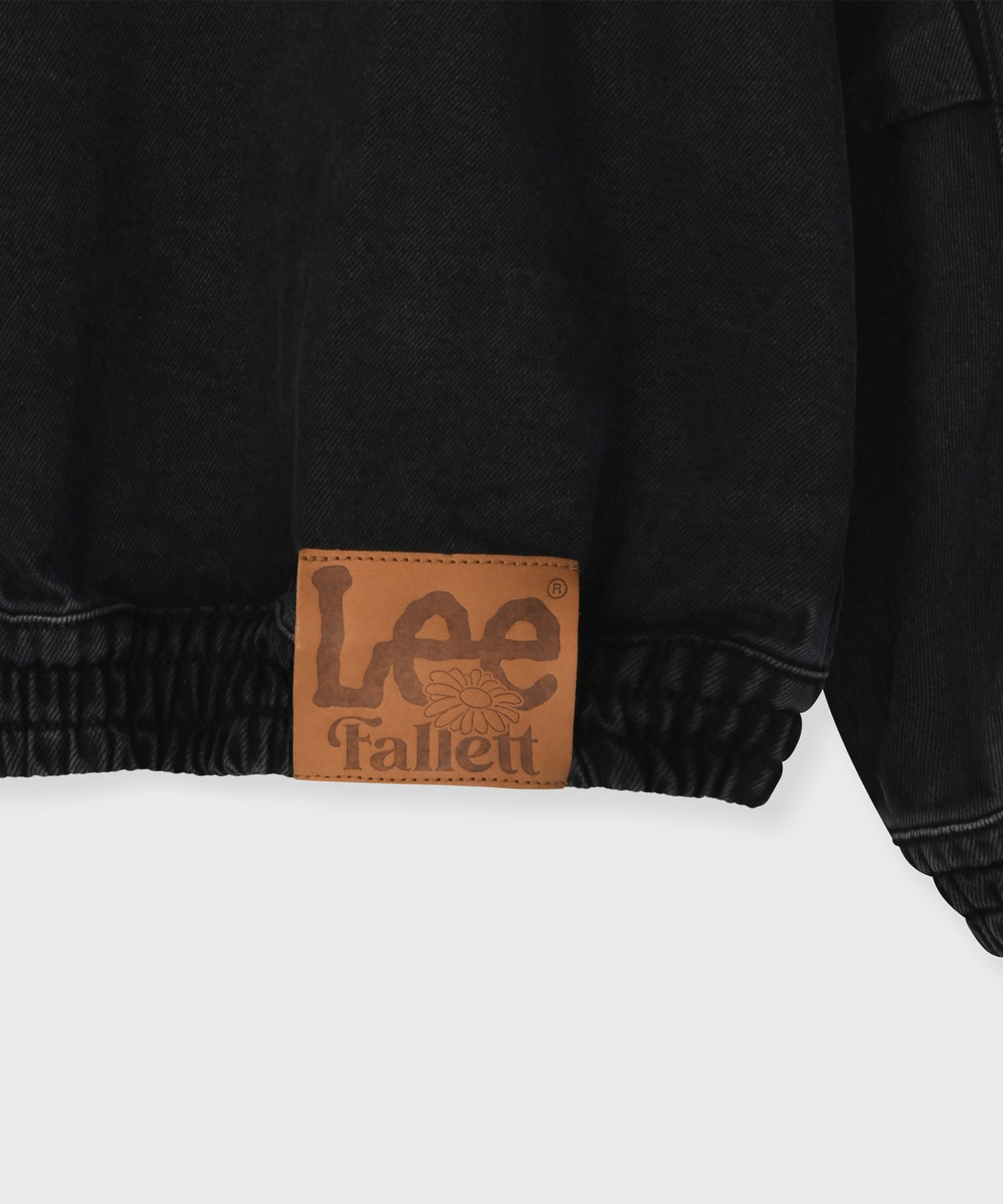 [Fallett x Lee] Washed Denim Hoodie Zip-Up / charcoal