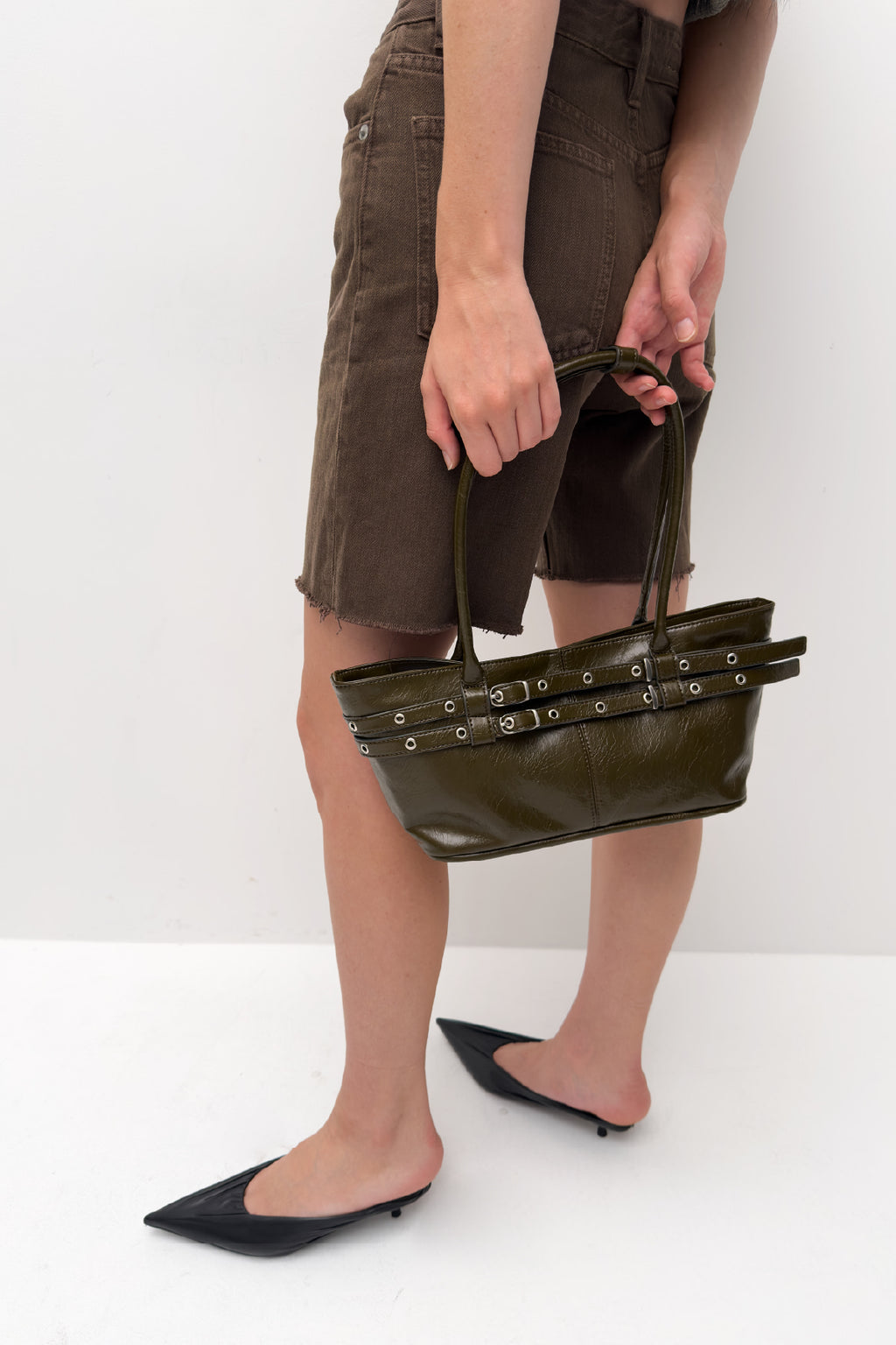 YEOMIM mini belted boat bag (crack khaki)