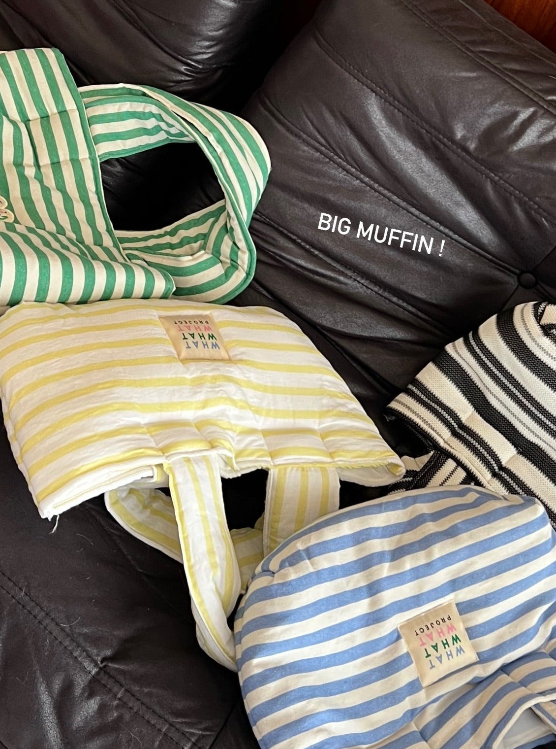 Striped Big Muffin Bag - 4colors