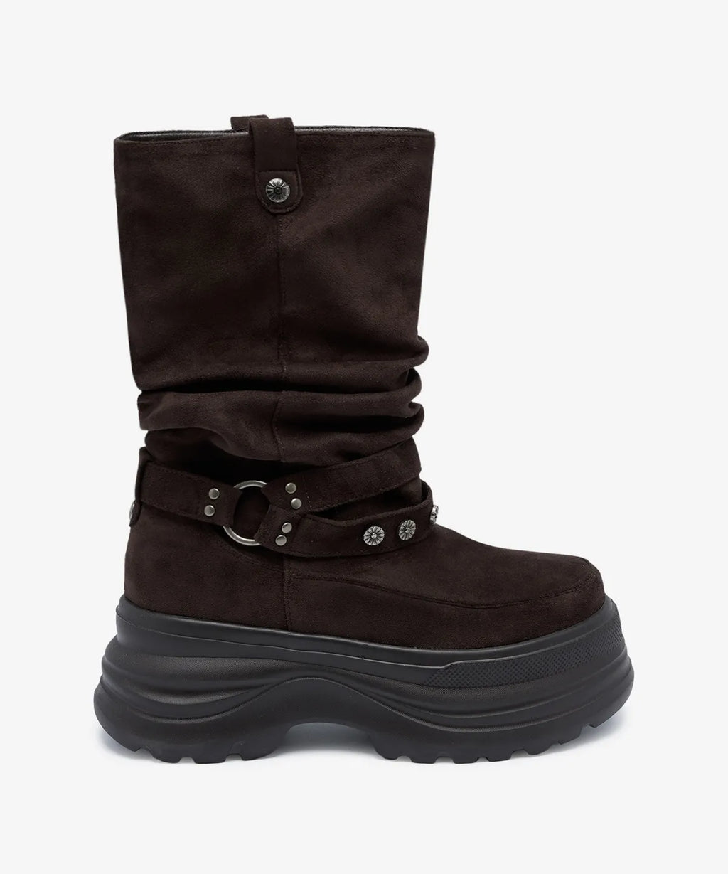 [OTZ] 3300 Slouch Platform Boots - Suede Brown