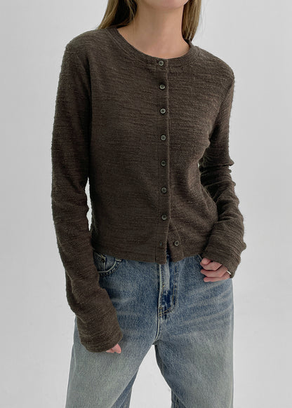 BLACKUP MADE TWEED CARDIGAN / BROWN