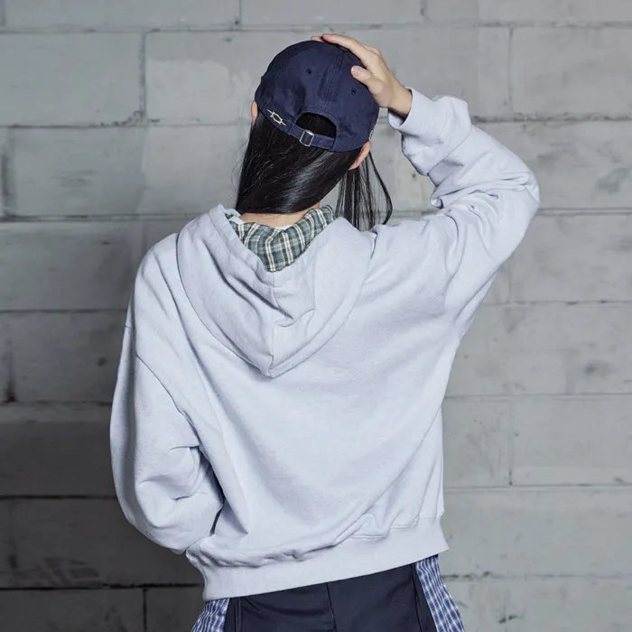 LSC Logo Check Appliqué Hoodie Melange White