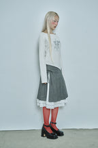 hugyourskin Fallen angel button knit top (White)