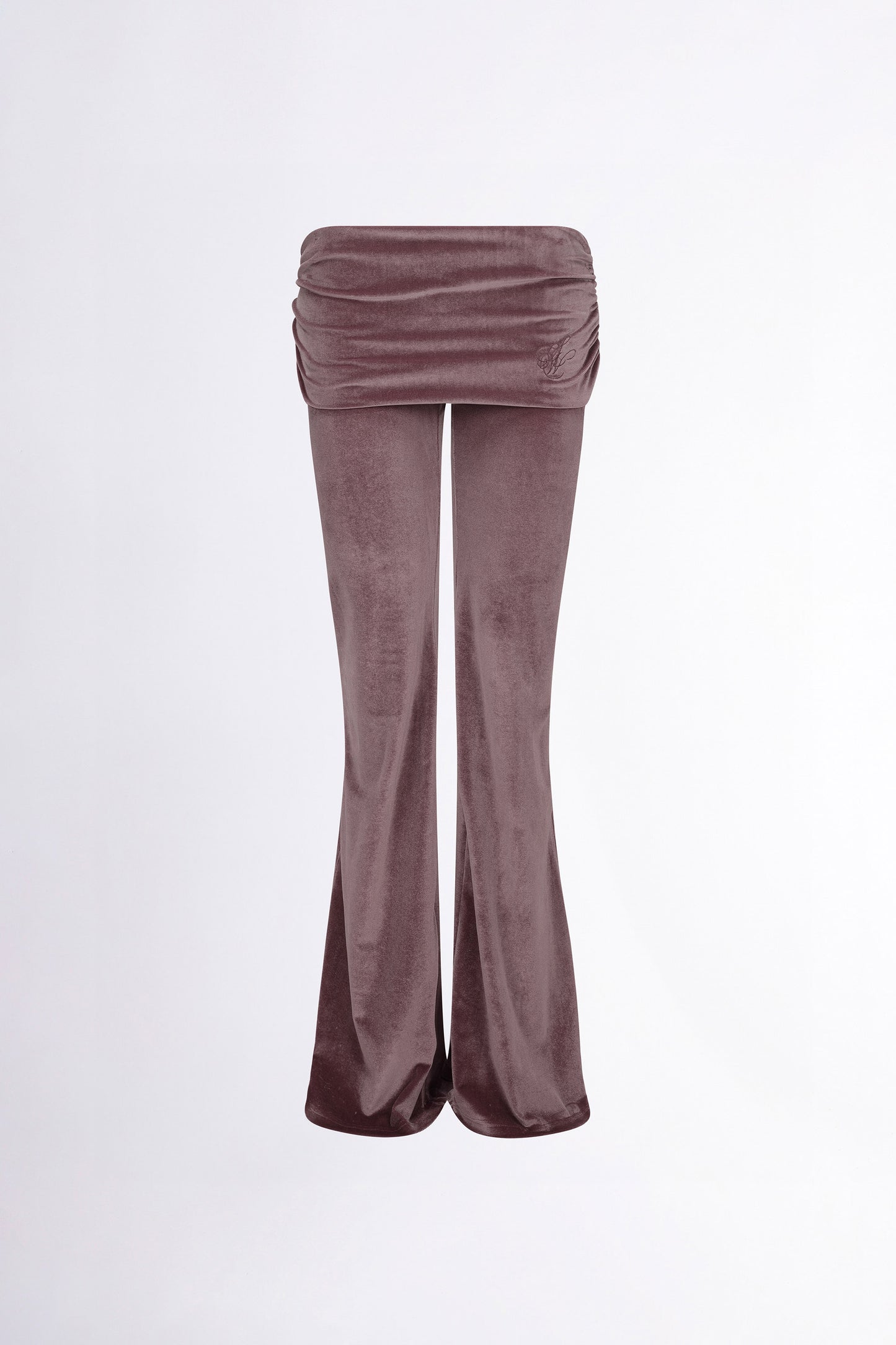 Sculptor Velvet Shirring Lowrise Pants Pink Brown