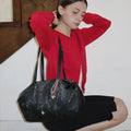 Heeari Aurora Shirring Duffel Bag - Glossy Black