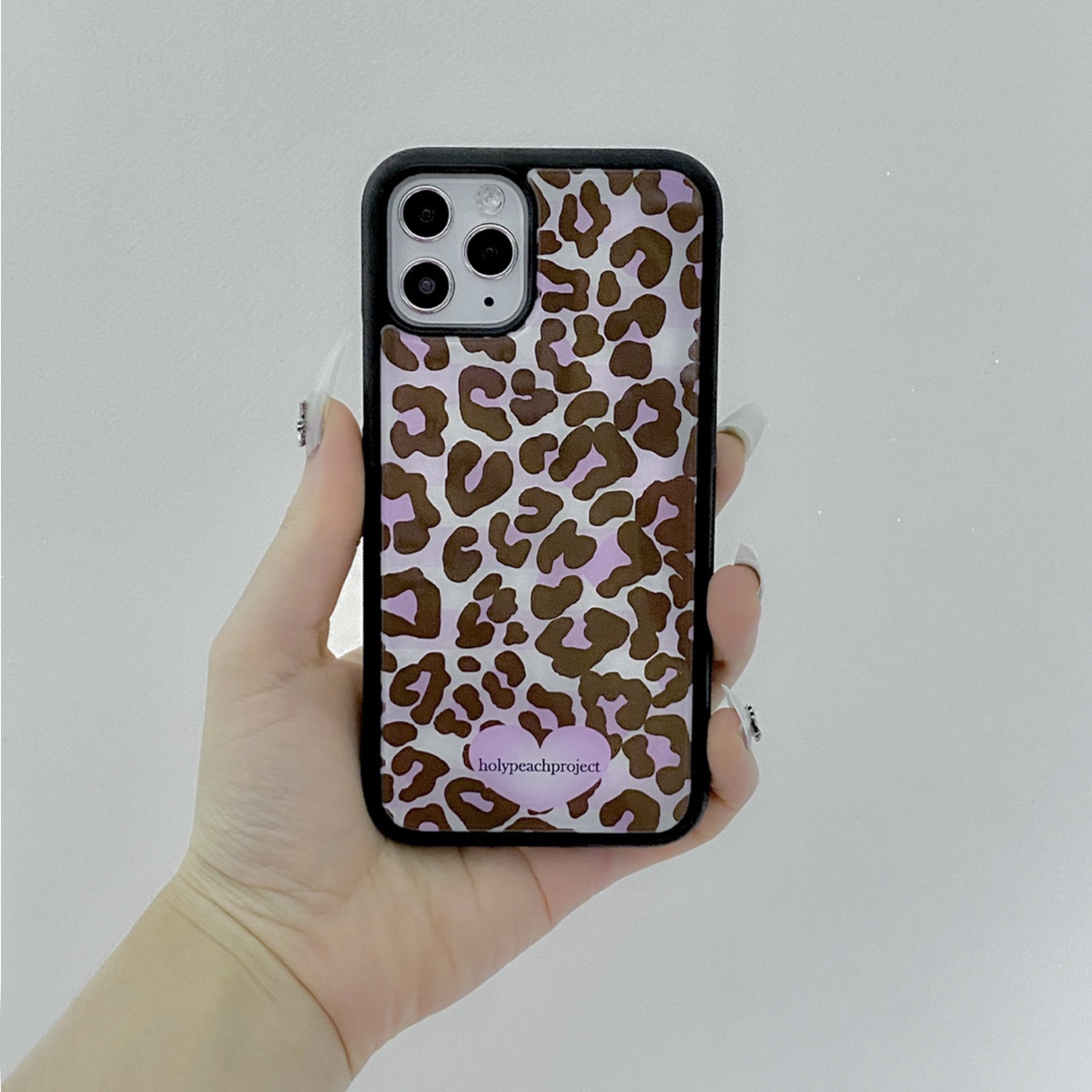 Leopard Glass Bumper iPhone Case - Strawberry Choco