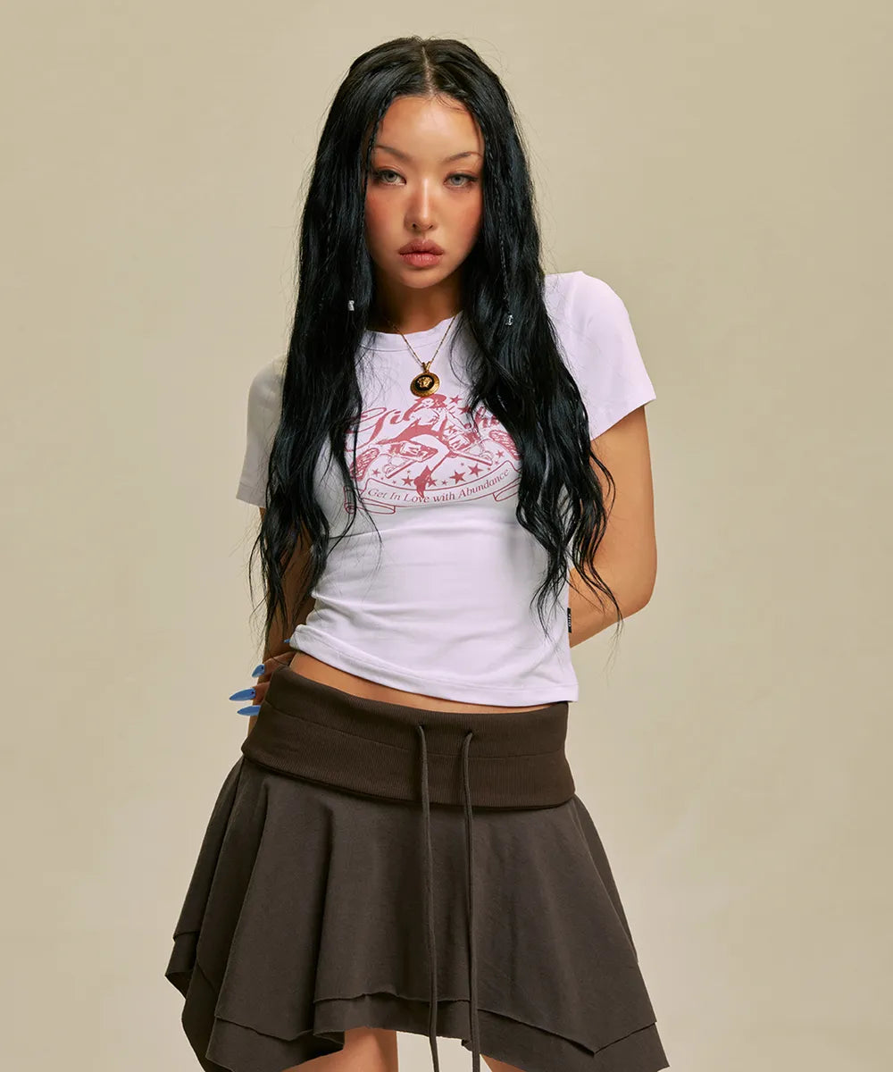 PIN UP GIRL CROP T-SHIRT_WH