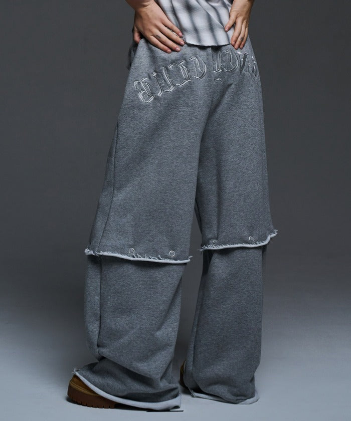 【NASTY FANCY CLUB】24SS 2 WAY PUNCH LETTERING SWEATPANTS NASTY FANCY CLUB 2 WAY PUNCH LETTERING SWEATPANTS / GREY