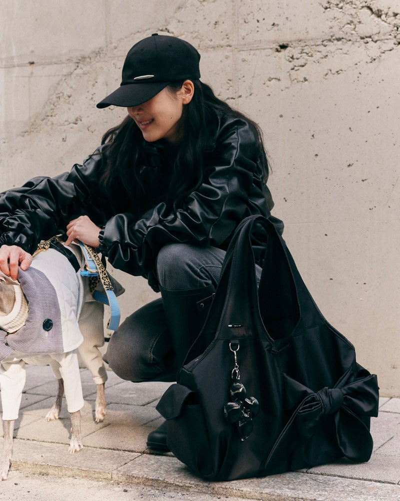 siweol Bow Shoulder Bag / Nylon Black