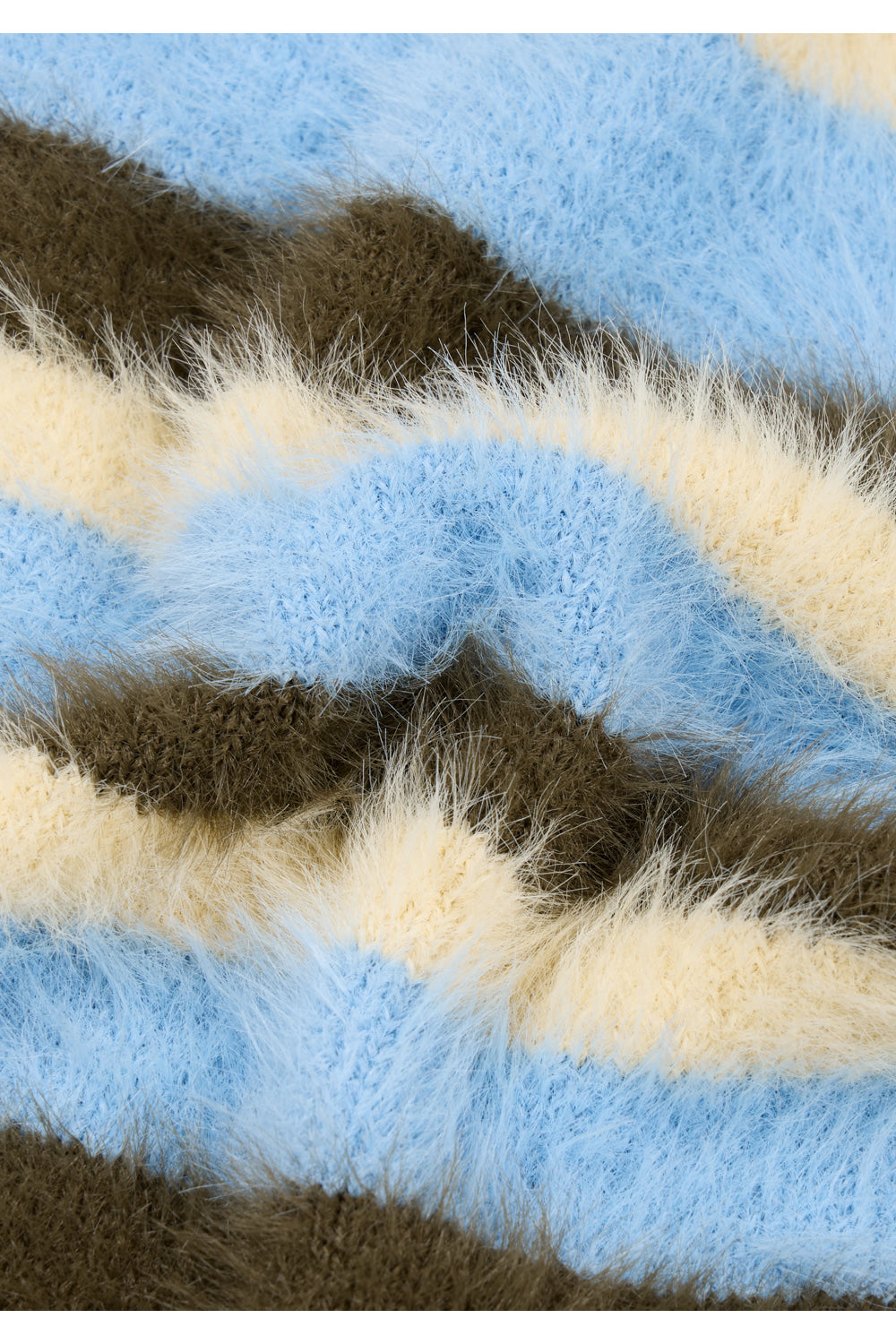 IUGA Striped Hairy Bold Muffler (Sky Blue)