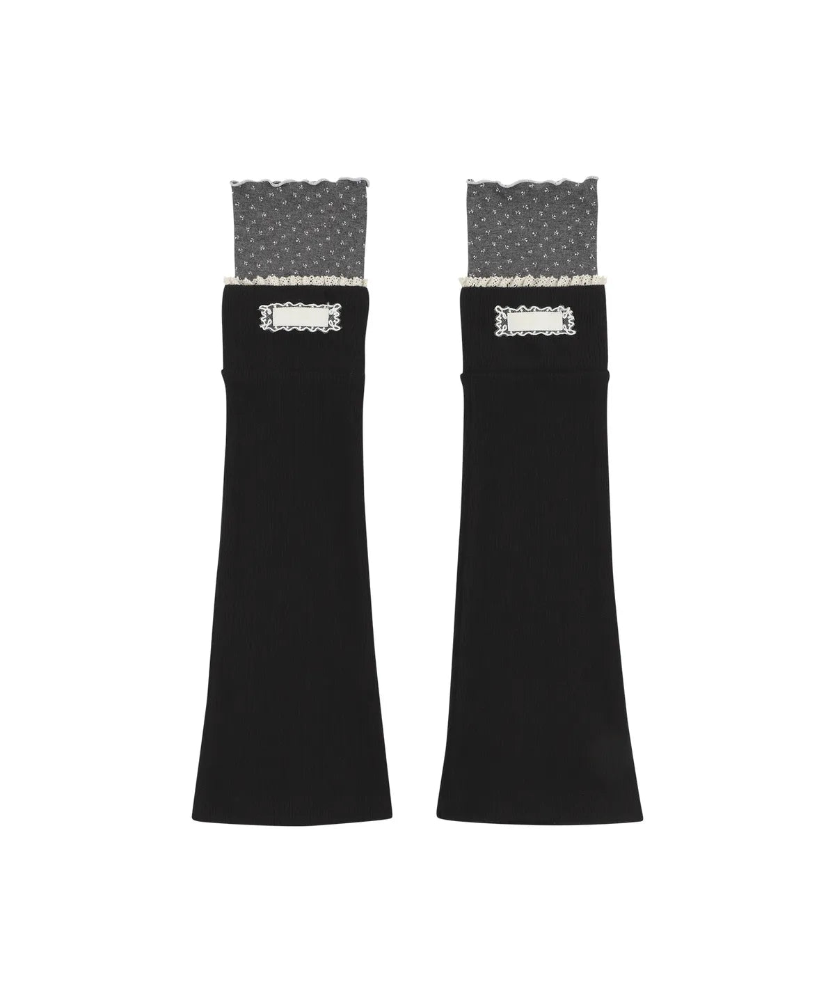 [illigo] LACE COLOR-BLOCK LEG WAEMER_BLACK