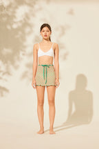 APRILPOOLDAY CLAUDIA'S FOREVERY MINI SKIRT / ELECTRIC GINGHAM