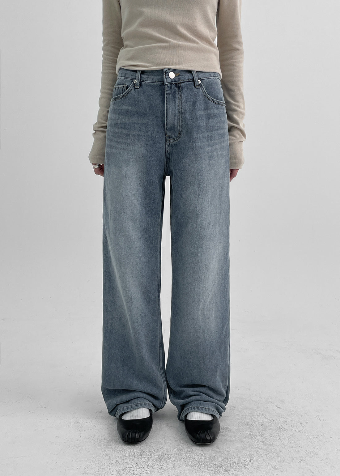 [WARM♨️] 韓國製造 Heating Wide Denim - S/M/L