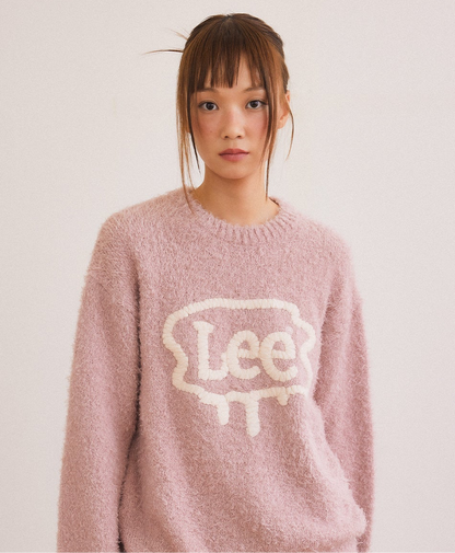 [Fallet x Lee] Brush Twitch Logo Knit / pink