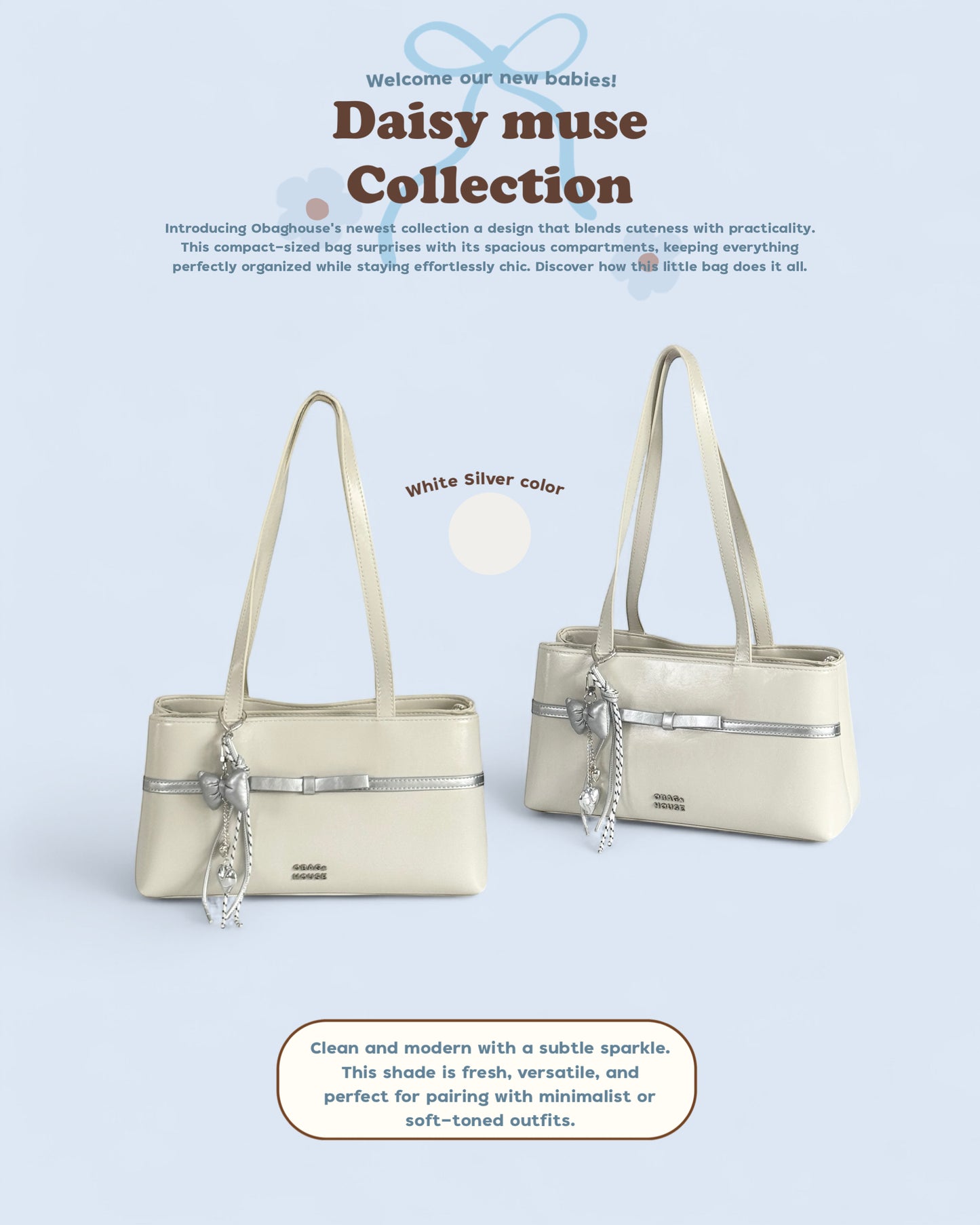 𝑯𝒐𝒍𝒊𝒅𝒂𝒚 𝑺𝑨𝑳𝑬 [香港現貨✨] [獨家代理🎀] Daisy Muse Ballerina Shoulder Bag - 6colors