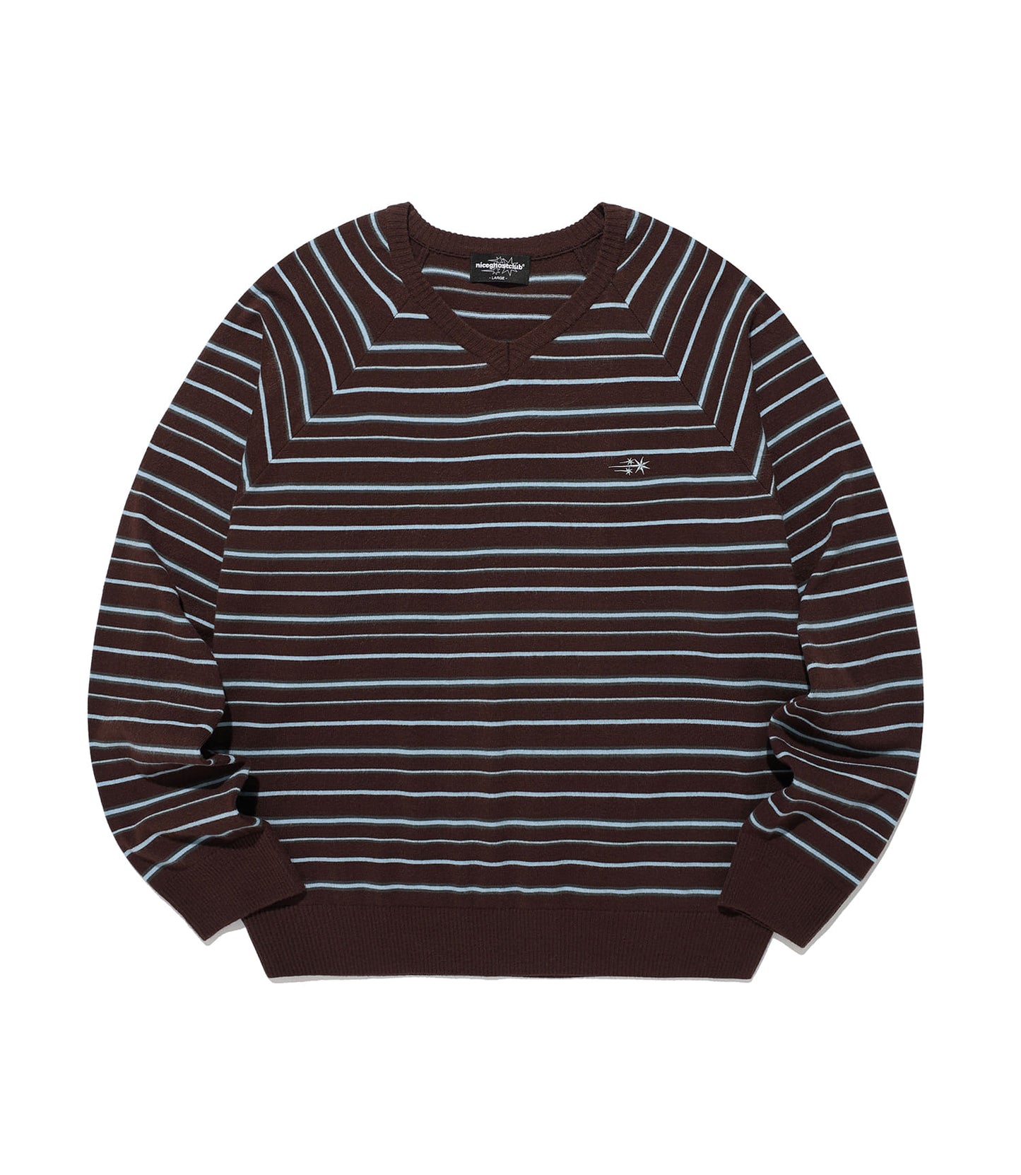 MULTI STRIPE 3STAR V NECK KNIT
[BROWN]