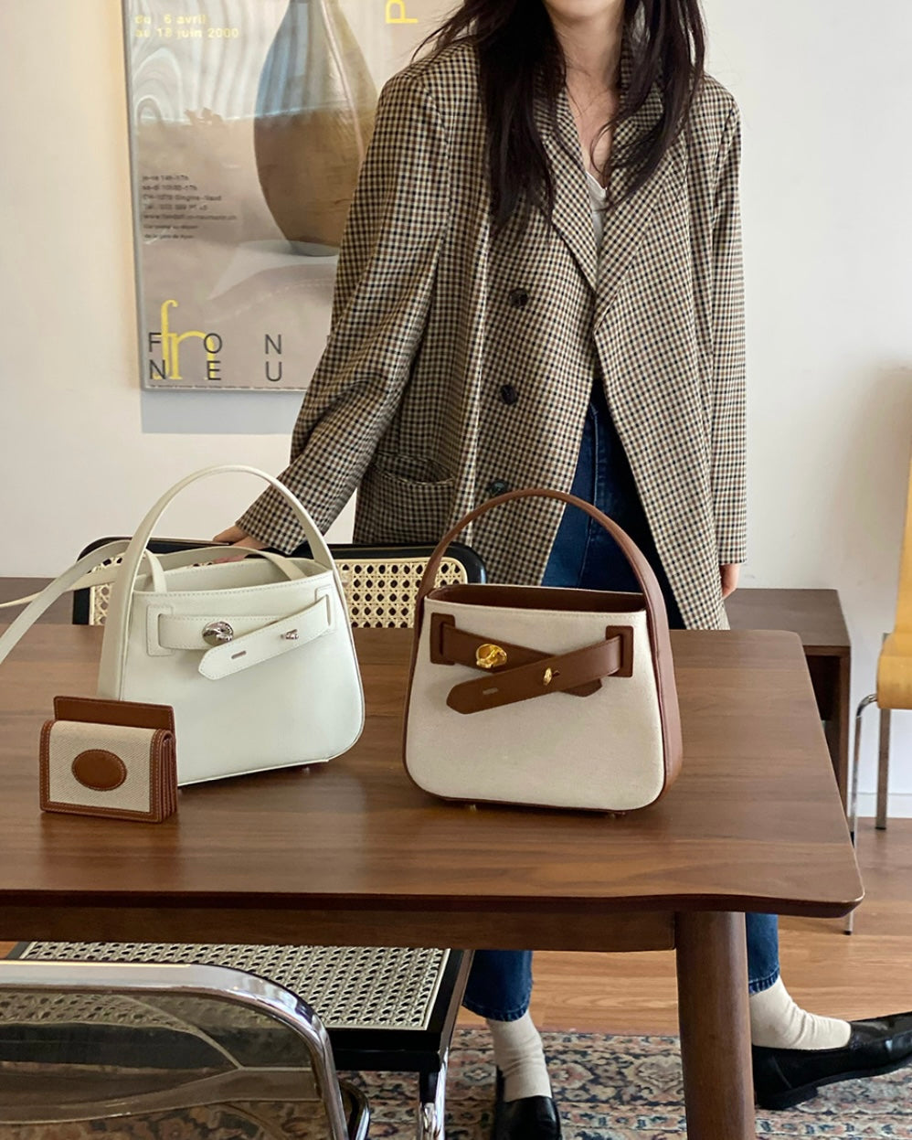 [100%牛皮] THE OFTN TILT / CREAM IVORY S