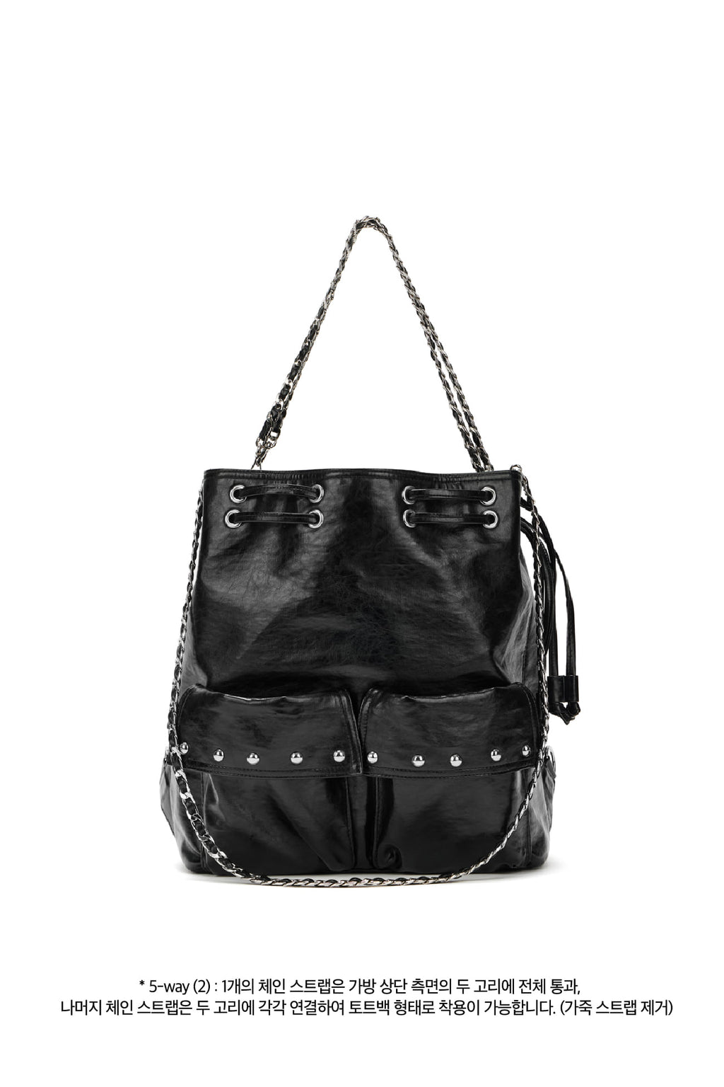DEINET 5-WAY STUD POCKET MULTI BAG IN BLACK