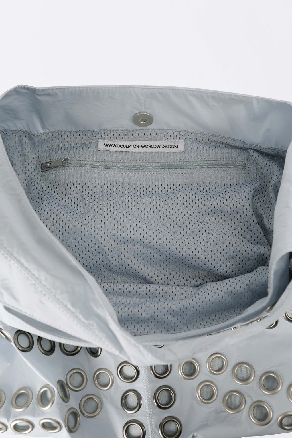 Sculptor 
Stud Metallic Hobo Bag Baby Blue