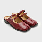 PAES Double Buckle Mule - Burgundy