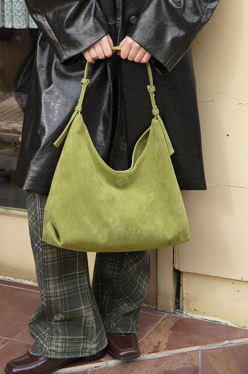 Heeari Ivy Suede Shoulder Bag - Moss Green