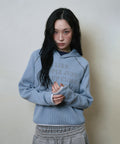 LSC SLOGAN WAFFLE HOODIE (SKY BLUE)