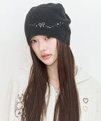 [illigo] DRAWING EMBROIDERY BEANIE_BLACK