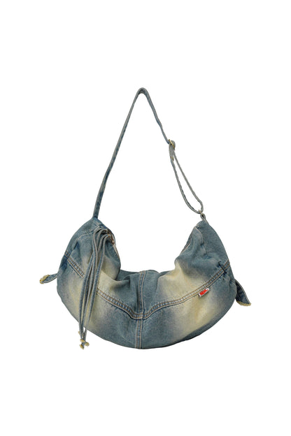 Sculptor Vintage Brushed Denim Duffel Bag / Mid Blue