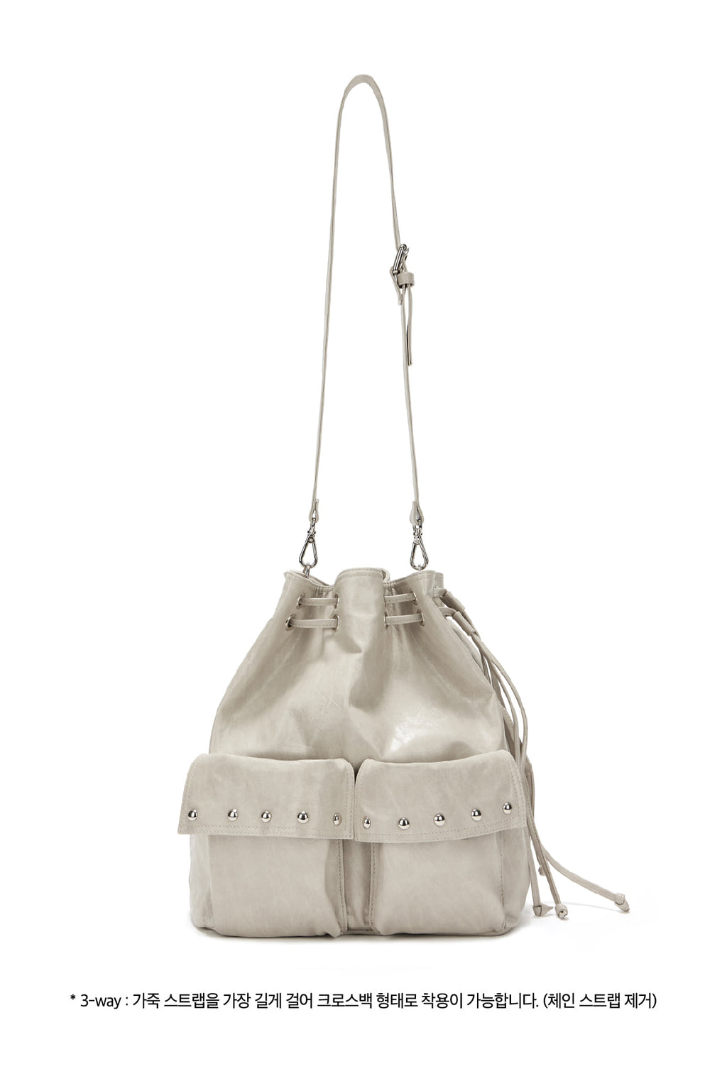 DEINET 5-WAY STUD POCKET MULTI BAG IN ASH BEIGE