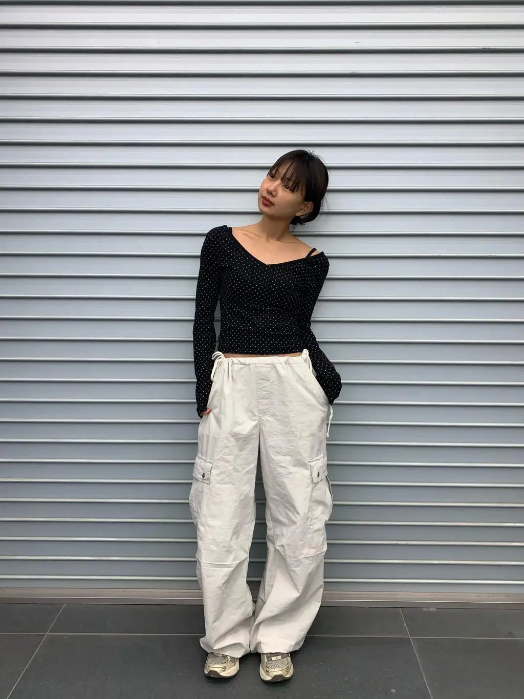 [韓國製造🇰🇷] BLACKUP Draped String Cargo Pants / 2colors