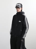 BADBLOOD Reversible Hoodie Windbreaker / Check Black