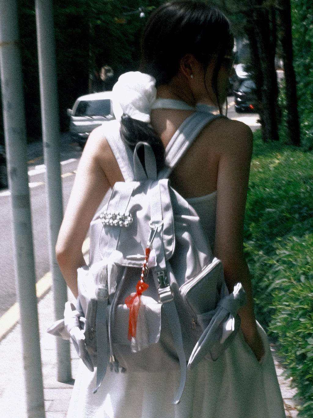 siweol Bow Backpack - Nylon Lavender