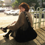LETERIE SUEDE BUCKLE REVERSIBLE SHOULDER BAG_3COLORS