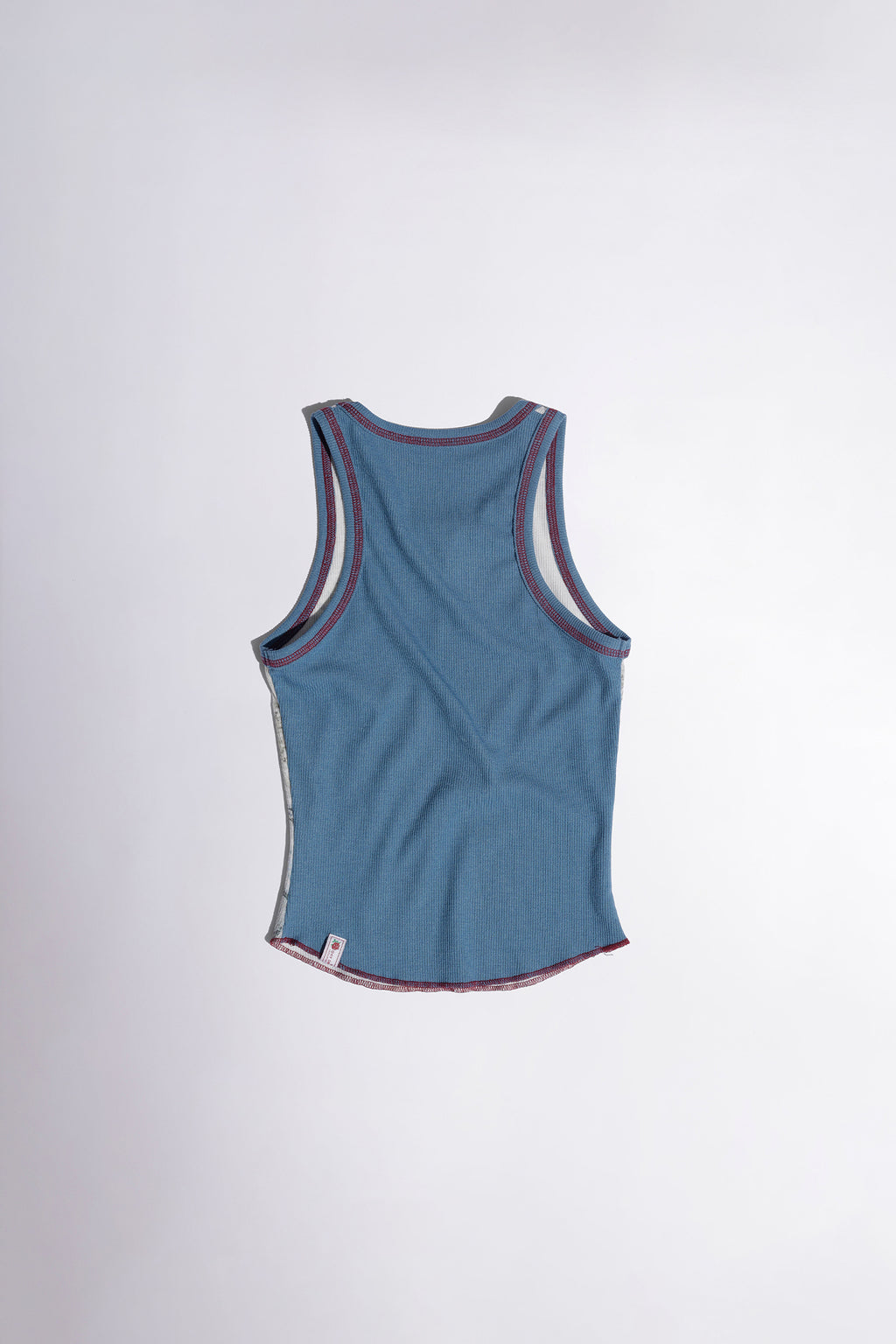 [SCULPTOR] Maria Tear Drop Tank Top - Cream/Blue