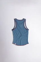 [SCULPTOR] Maria Tear Drop Tank Top - Cream/Blue