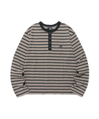 [niceghostclub] STRIPE HENLEY LS TEE_GREY