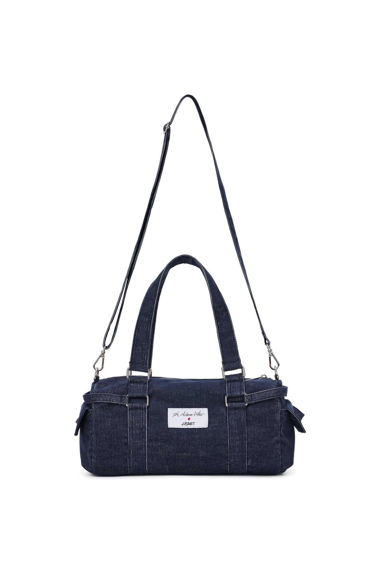 DEINET X TMV DENIM CORDUROY DUFFLE MINI BAG IN BLUE