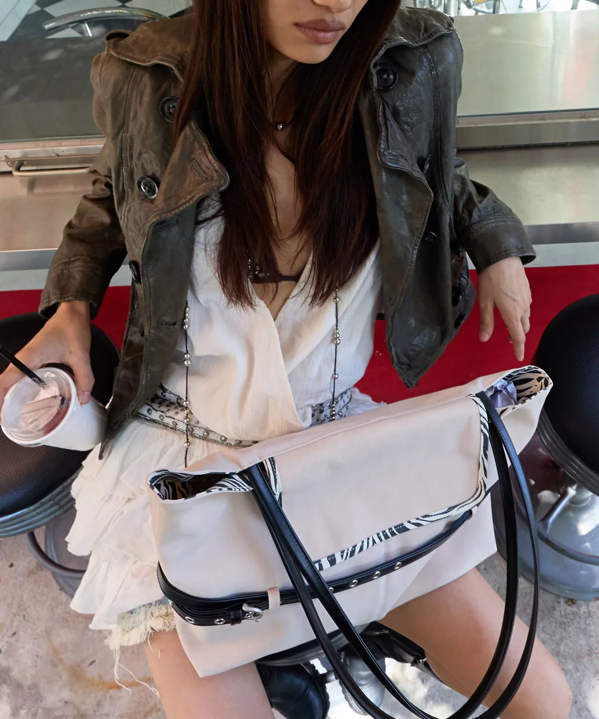 [Otie] TIED ARK BAG_SUEDE CREAM