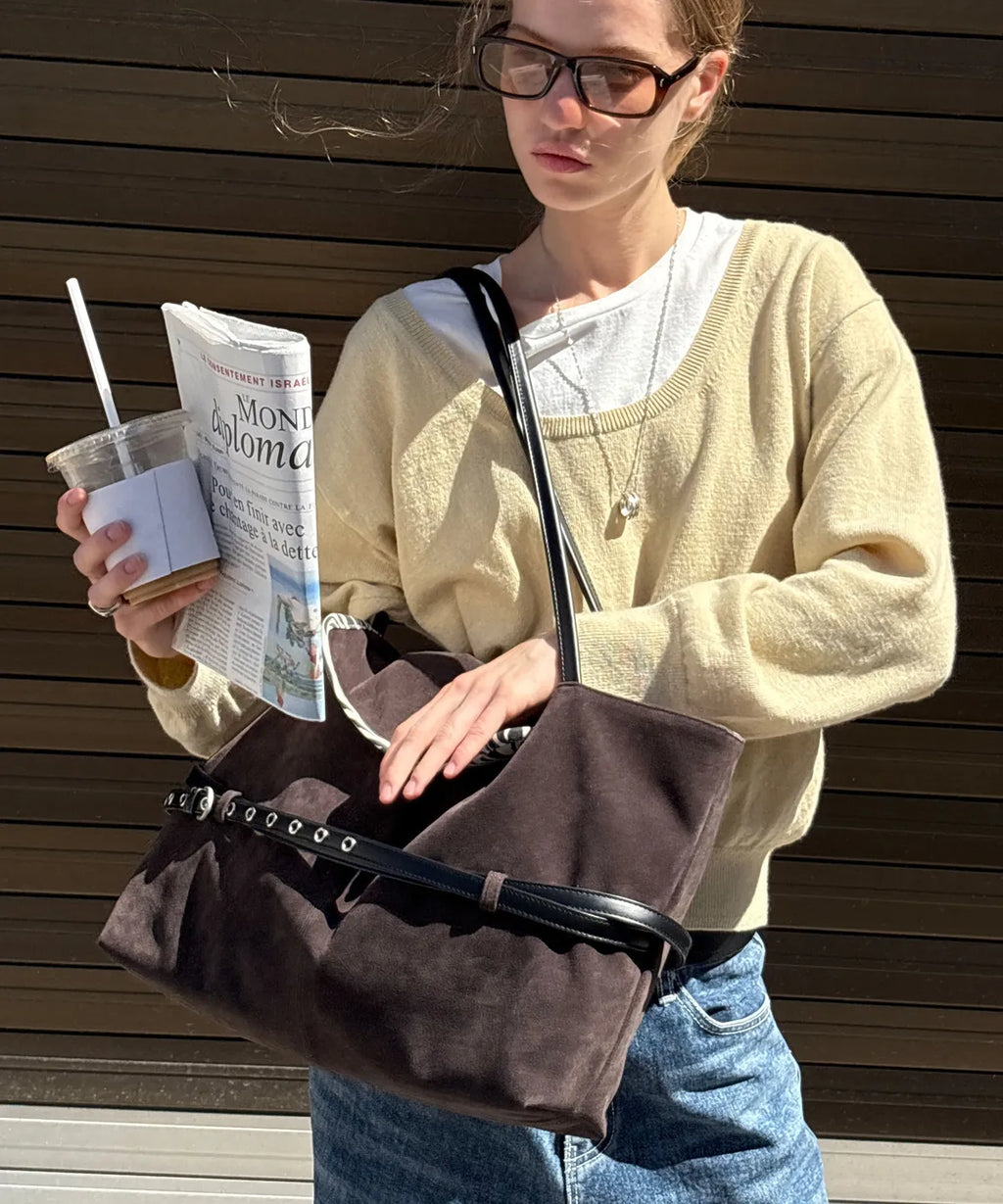 [Otie] TIED ARK BAG_SUEDE ESPRESSO